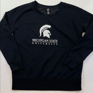 Michigan State University Black Crewneck Sweatshirt Spartans Sz S